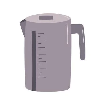 Grey electric kettle on white background. Stock Illustration