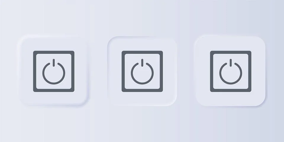 Grey Electric light switch icon isolated on grey background. On and Off ico.. Stock Illustration