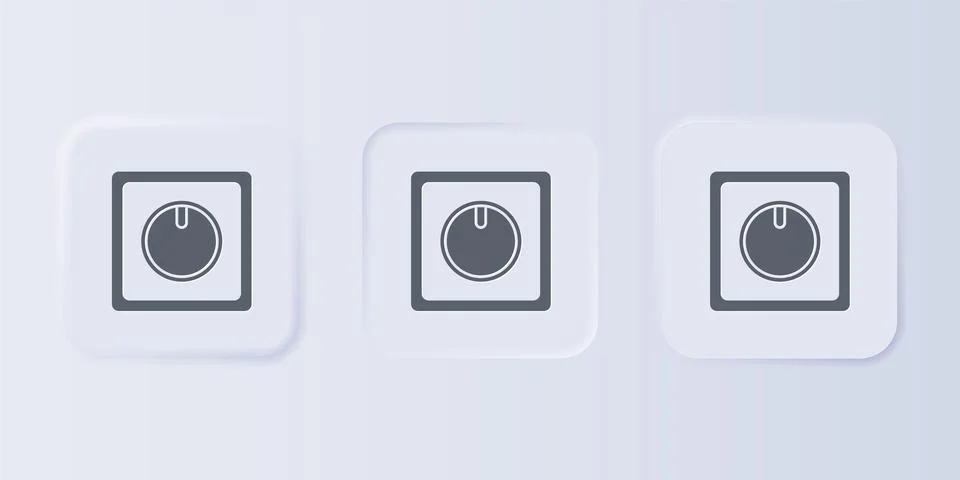 Grey Electric light switch icon isolated on grey background. On and Off ico.. Stock Illustration