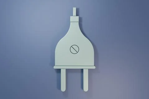 Grey Electric plug icon isolated on purple-blue background. Concept of conn.. Illustrazione stock