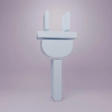 Grey Electric plug icon isolated on purple background. Concept of connectio.. Ilustração Stock