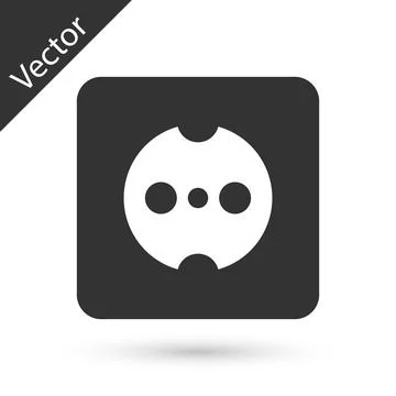 Grey Electrical outlet icon isolated on white background. Power socket. Rosette Stock Illustration