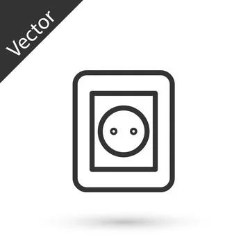 Grey Electrical outlet icon isolated on white background. Power socket. Rosette Stock Illustration