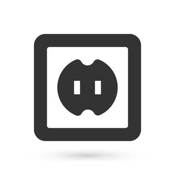 Grey Electrical outlet icon isolated on white background. Power socket. Rosette Stock Illustration