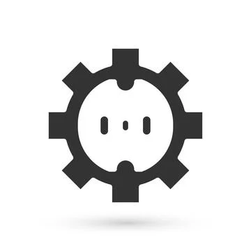 Grey Electrical outlet icon isolated on white background. Power socket. Rosette Stock Illustration