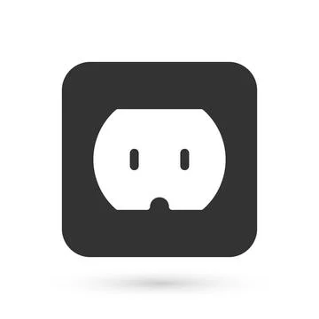 Grey Electrical outlet icon isolated on white background. Power socket. Roset Stock Illustration