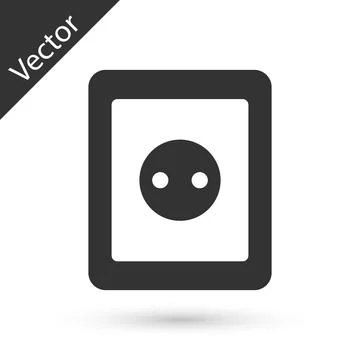 Grey Electrical outlet icon isolated on white background. Power socket. Ros.. Stock Illustration