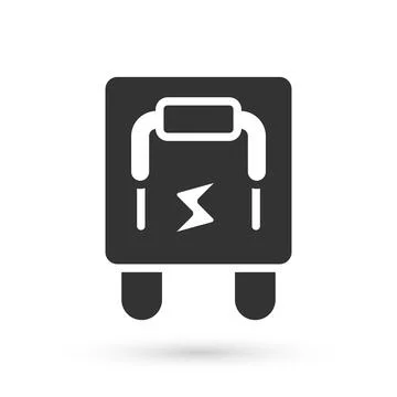 Grey Electrical panel icon isolated on white background. Switch lever. Vector Stock Illustration