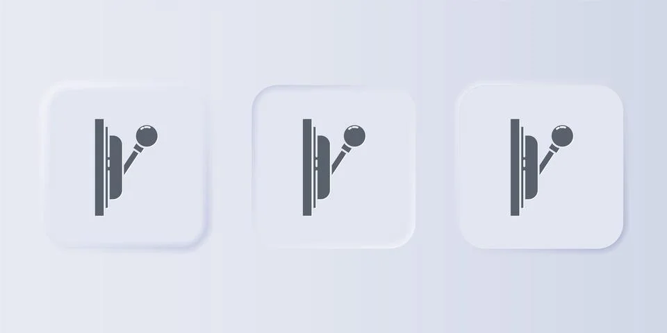 Grey Electrical panel icon isolated on grey background. Switch lever. Set i.. Stock Illustration