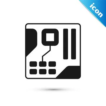 Grey Electronic computer components motherboard digital chip integrated science イラスト素材
