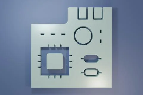 Grey Electronic computer components motherboard digital chip integrated sci.. Illustrazione stock