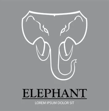 Grey Elephant Logo Stock Illustration