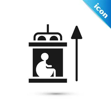 Grey Elevator for disabled icon isolated on white background. Vector Stock Illustration
