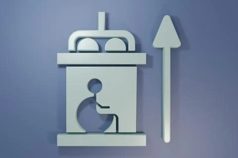 Grey Elevator for disabled icon isolated on purple-blue background. Minimal.. Stock Illustration