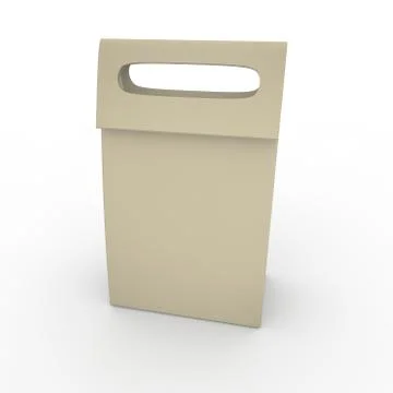Grey empty bag with handle on white background Illustrazione stock
