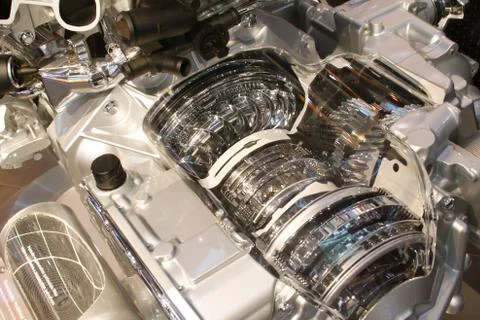 Grey engine internal Stock Photos