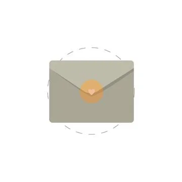 Grey envelope. In the envelope is a card with invitation. Illustration of a l Stock Illustration