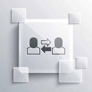 Grey Exchange work icon isolated on grey background. Information exchange イラスト素材