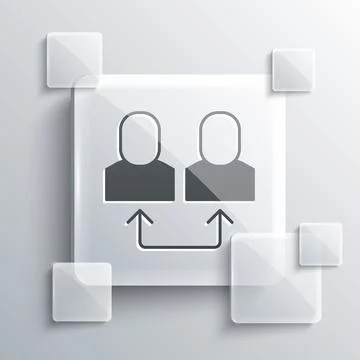 Grey Exchange work icon isolated on grey background. Information exchange Illustrazione stock
