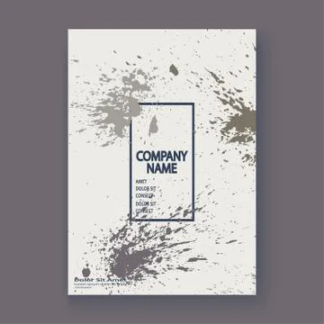 Grey explosion paint splatter artistic cover frame design. Decor Stock Illustration