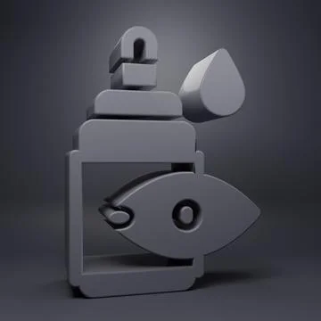 Grey Eye drop bottle icon isolated on grey background. Minimalism concept. .. Stock Illustration