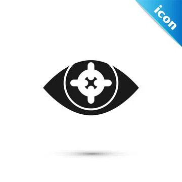 Grey Eye scan icon isolated on white background. Scanning eye. Security check Stock Illustration