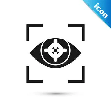 Grey Eye scan icon isolated on white background. Scanning eye. Security check 스톡 일러스트