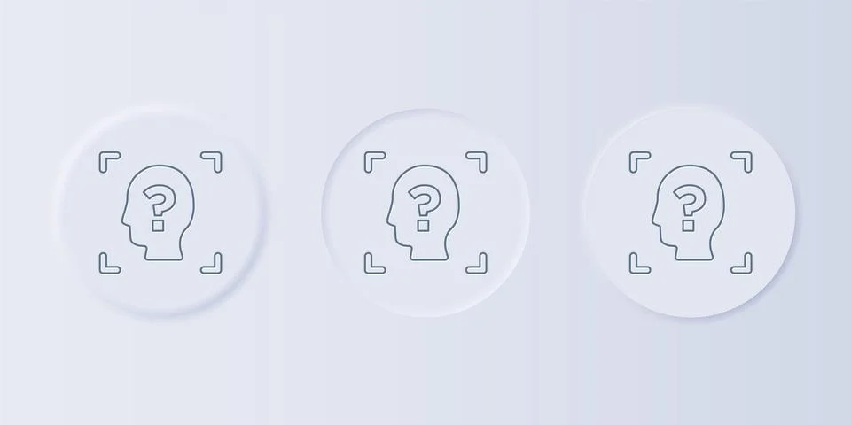 Grey Face recognition icon isolated on grey background. Face identification.. Stock Illustration