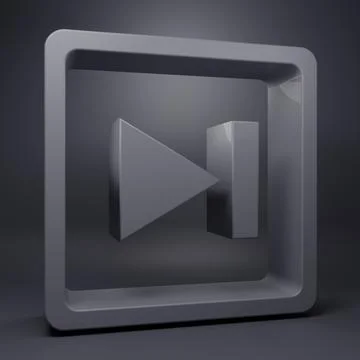 Grey Fast forward icon isolated on grey background. Minimalism concept. 3D .. Illustrazione stock