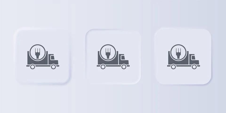 Grey Fast round the clock delivery by car icon isolated on grey background... Stockillustratie