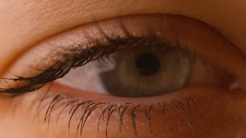 Grey female eye blinking Stock Footage 85811916