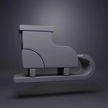 Grey Figure skates icon isolated on grey background. Ice skate shoes icon. .. Illustrazione stock