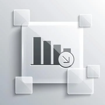 Grey Financial growth decrease icon isolated on grey background. Increasing.. Stock Illustration