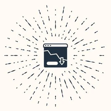 Grey Financial growth decrease icon isolated on beige background. Increasin.. Stock Illustration