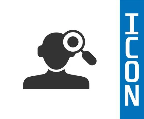 Grey Finding a problem in psychology icon isolated on white background. Vector Illustrazione stock