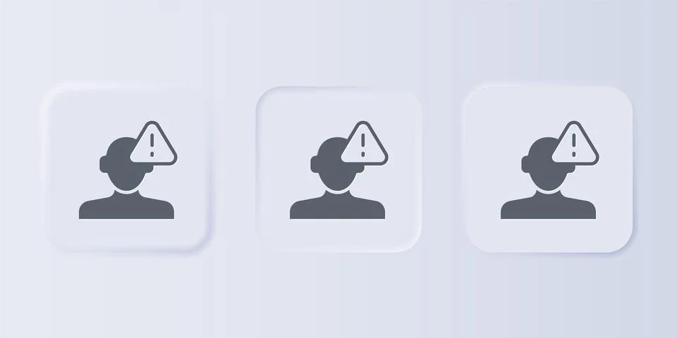 Grey Finding a problem in psychology icon isolated on grey background. Set .. Stock Illustration