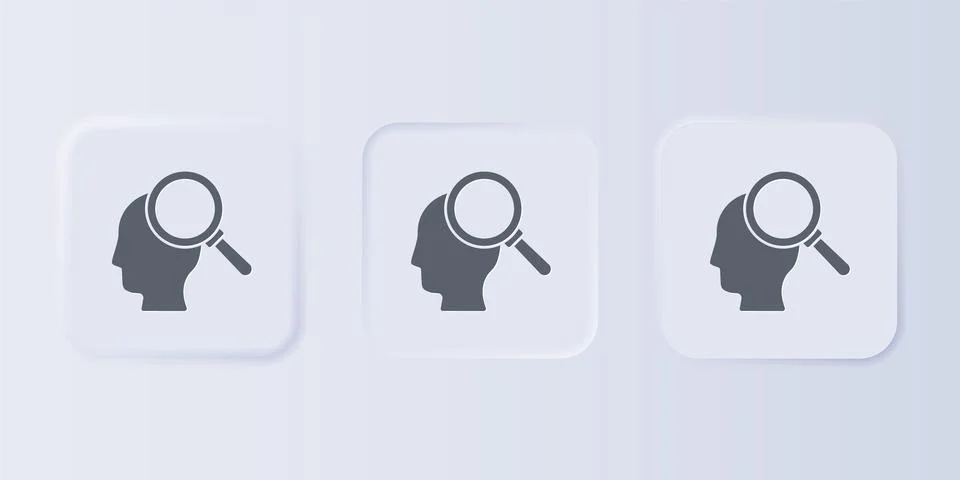 Grey Finding a problem in psychology icon isolated on grey background. Set .. 스톡 일러스트