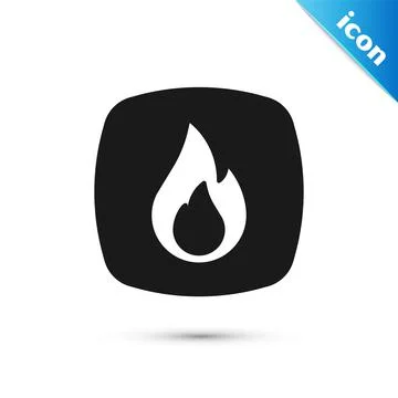 Grey Fire flame icon isolated on white background. Vector 스톡 일러스트