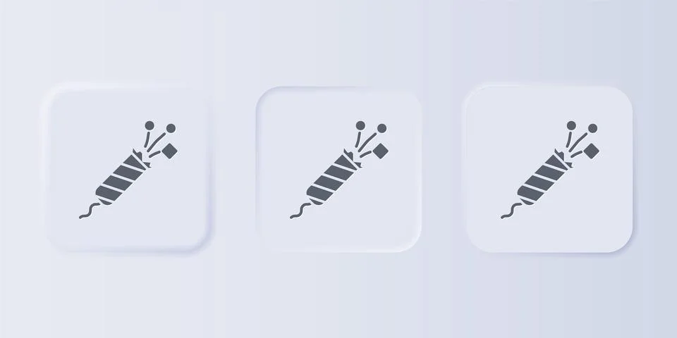 Grey Firework rocket icon isolated on grey background. Concept of fun party.. Stock Illustration