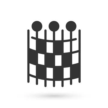 Grey Fishing net pattern icon isolated on white background. Fishing tackle Stock Illustration