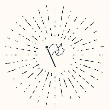 Grey Flag icon isolated on beige background. Victory, winning and conquer Stock Illustration