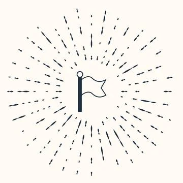 Grey Flag icon isolated on beige background. Victory, winning and conquer Stock Illustration