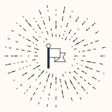 Grey Flag icon isolated on beige background. Victory, winning and conquer Stock Illustration
