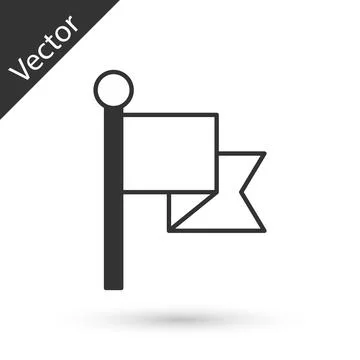Grey Flag icon isolated on white background. Victory, winning and conquer Stock Illustration