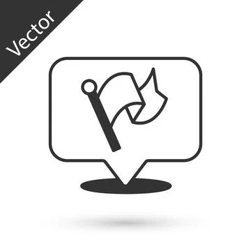 Grey Flag icon isolated on white background. Victory, winning and conquer Stock Illustration