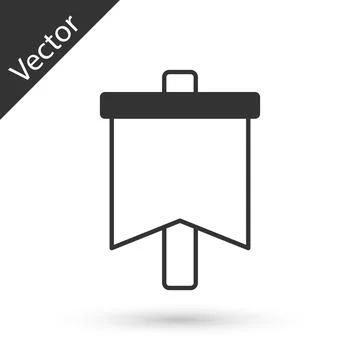 Grey Flag icon isolated on white background. Victory, winning and conquer Stock Illustration