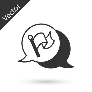 Grey Flag icon isolated on white background. Victory, winning and conquer Stock Illustration