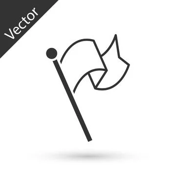 Grey Flag icon isolated on white background. Victory, winning and conquer Stock Illustration