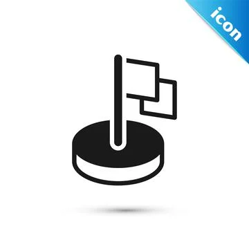 Grey Flag icon isolated on white background. Victory, winning and conquer Stock Illustration