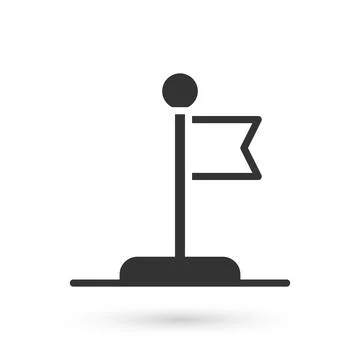 Grey Flag icon isolated on white background. Victory, winning and conquer Stock Illustration